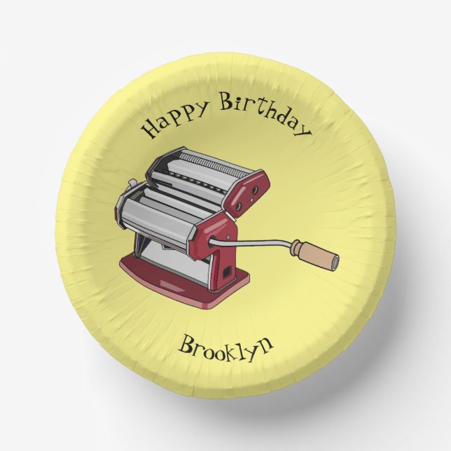 Darstellung des Cartoon von Pasta Maker Pappteller (Vorderseite)