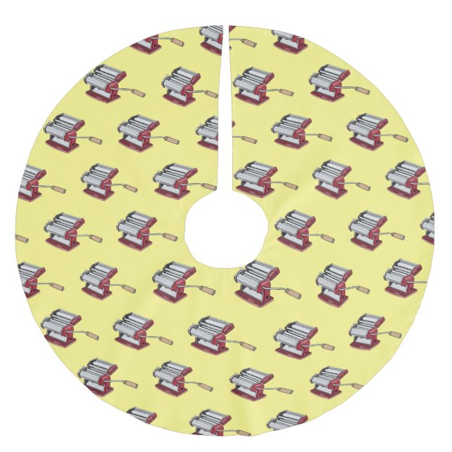 Darstellung des Cartoon von Pasta Maker Polyester Weihnachtsbaumdecke (Vorderseite)
