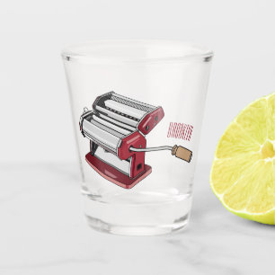 Darstellung des Cartoon von Pasta Maker Schnapsglas