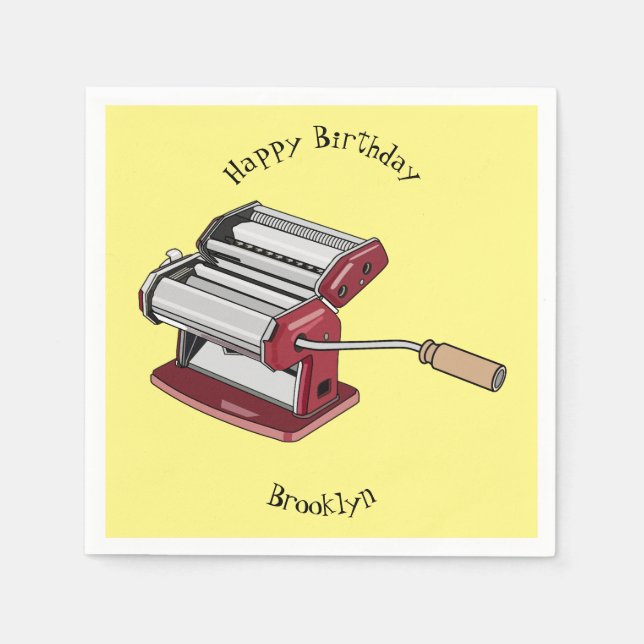 Darstellung des Cartoon von Pasta Maker Serviette (Vorderseite)