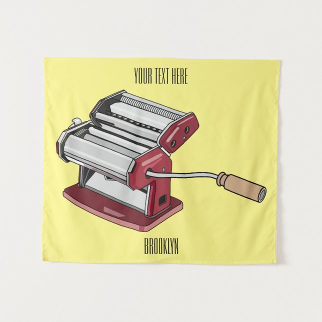 Darstellung des Cartoon von Pasta Maker Wandteppich (Vorderseite (Horizontal))