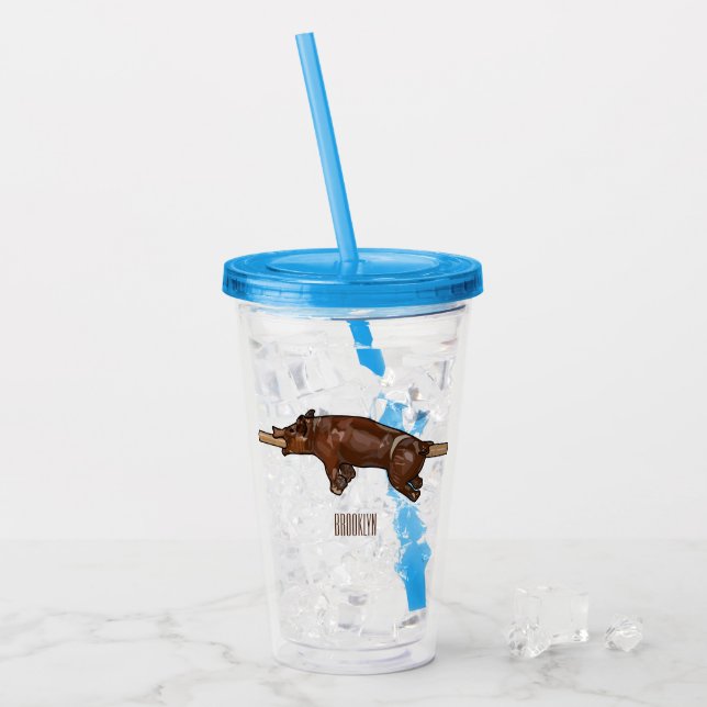 Darstellung des Cartoon von Schweinegrost/Schweine Acryltrinkbecher (Vorderseite Ice)