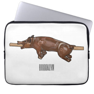 Darstellung des Cartoon von Schweinegrost/Schweine Laptopschutzhülle