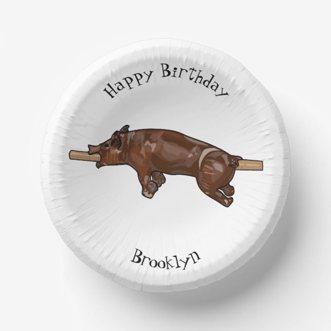 Darstellung des Cartoon von Schweinegrost/Schweine Pappteller (Vorderseite)