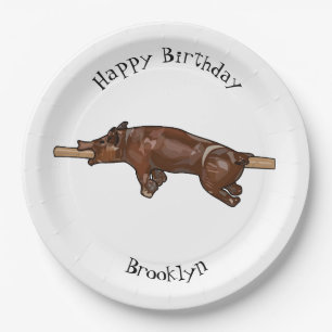 Darstellung des Cartoon von Schweinegrost/Schweine Pappteller