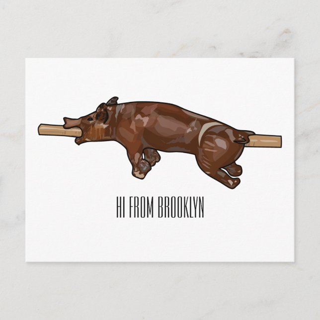 Darstellung des Cartoon von Schweinegrost/Schweine Postkarte (Vorderseite)