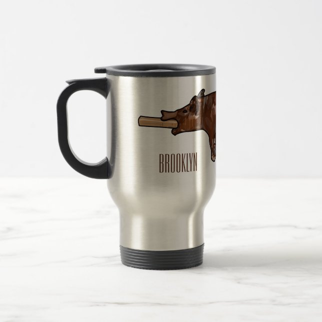 Darstellung des Cartoon von Schweinegrost/Schweine Reisebecher (Links)