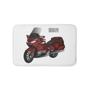 Darstellung des Cartoon von Touren in Motorrädern Badematte