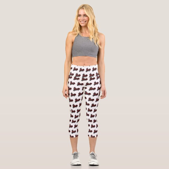 Darstellung des Cartoon von Touren in Motorrädern Capri Leggings (Vorderseite)