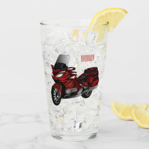 Darstellung des Cartoon von Touren in Motorrädern Glas