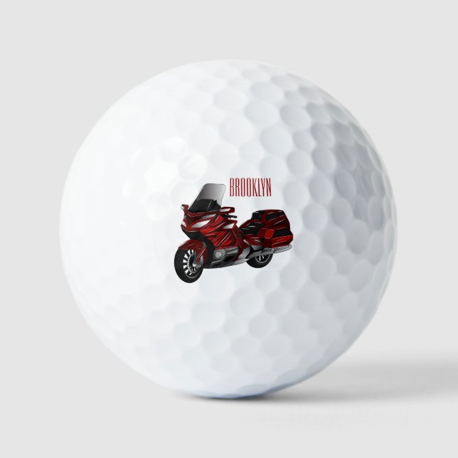 Darstellung des Cartoon von Touren in Motorrädern Golfball (Vorderseite)