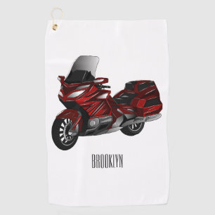 Darstellung des Cartoon von Touren in Motorrädern Golfhandtuch