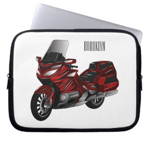 Darstellung des Cartoon von Touren in Motorrädern Laptopschutzhülle