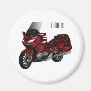 Darstellung des Cartoon von Touren in Motorrädern Magnet