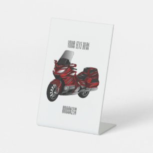 Darstellung des Cartoon von Touren in Motorrädern Sockelschild