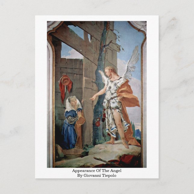 Darstellung des Engels durch Giovanni Tiepolo Postkarte (Vorderseite)