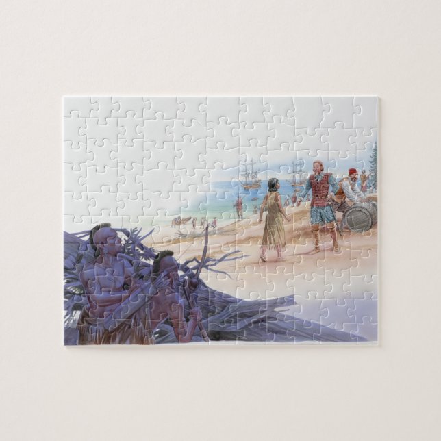 Darstellung des Gesprächs von Pocahontas mit Capta Puzzle (Horizontal)
