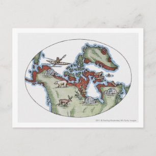 Darstellung des Inuitgebiets Postkarte
