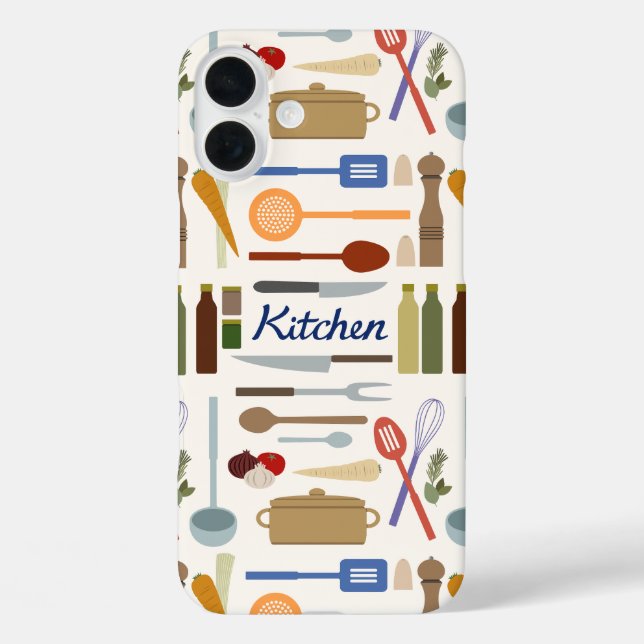 Darstellung des Küchengeschirges+Mustermuster Case-Mate iPhone Hülle (Rückseite)