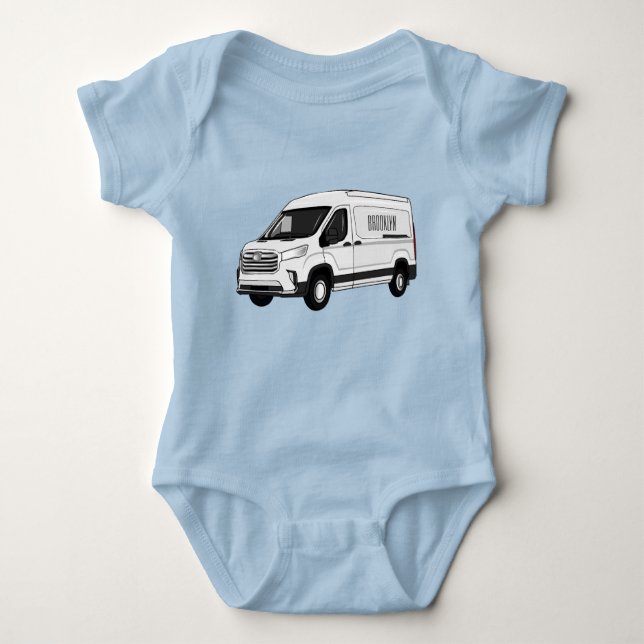 Darstellung des Lieferwagens Cartoon Baby Strampler (Vorderseite)