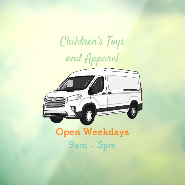 Darstellung des Lieferwagens Cartoon Fensteraufkleber (Blatt 3)