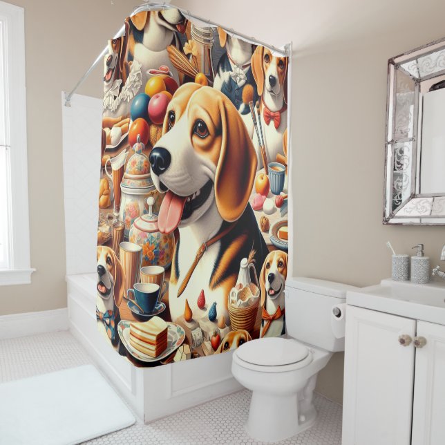 Darstellung des Niedlichen Beagle Duschvorhang (Beispiel)