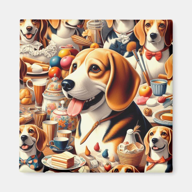 Darstellung des Niedlichen Beagle Magnet (Vorne)