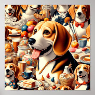 Darstellung des Niedlichen Beagle Poster