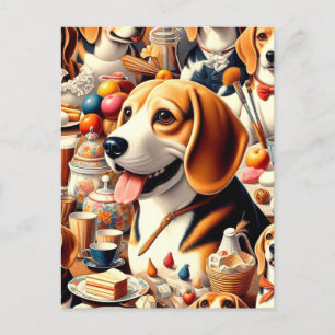 Darstellung des Niedlichen Beagle Postkarte