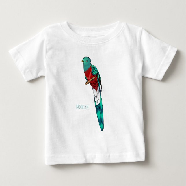 Darstellung des Quetzal-Cartoon Baby T-shirt (Vorderseite)