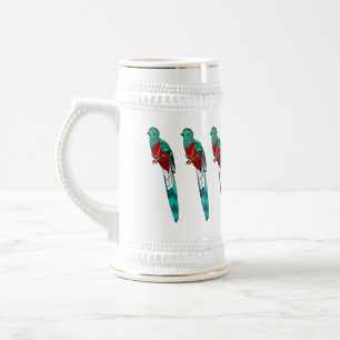 Darstellung des Quetzal-Cartoon Bierglas