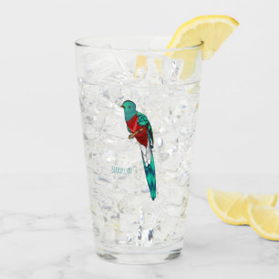 Darstellung des Quetzal-Cartoon Glas