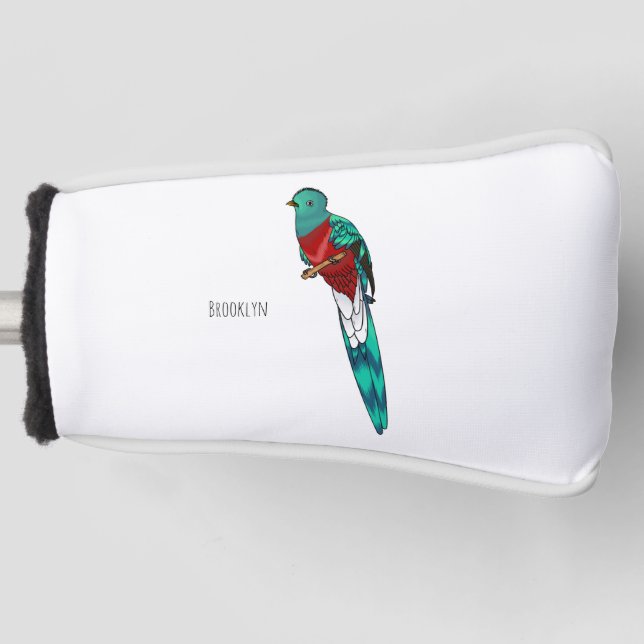 Darstellung des Quetzal-Cartoon Golf Headcover (Vorderseite)