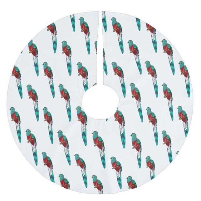 Darstellung des Quetzal-Cartoon Polyester Weihnachtsbaumdecke (Vorderseite)