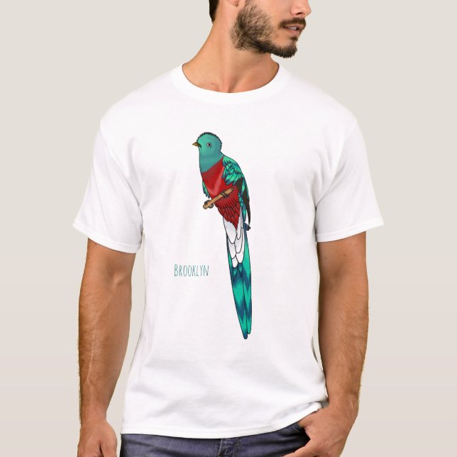 Darstellung des Quetzal-Cartoon T-Shirt (Vorderseite)