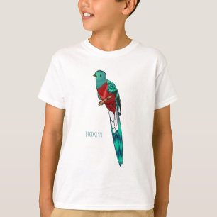 Darstellung des Quetzal-Cartoon T-Shirt