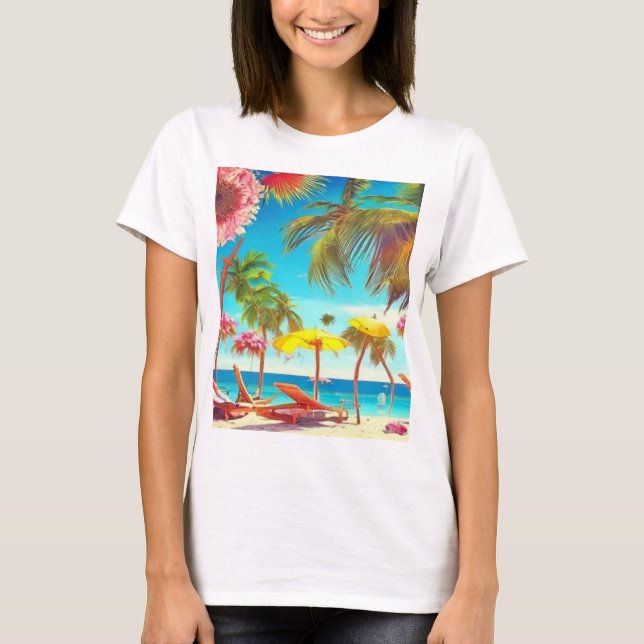 Darstellung des Strandes T-Shirt (Vorderseite)