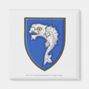 Darstellung des Symbol für heraldische Fische auf  Magnet