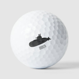 Darstellung des unterseeischen Cartoon Golfball