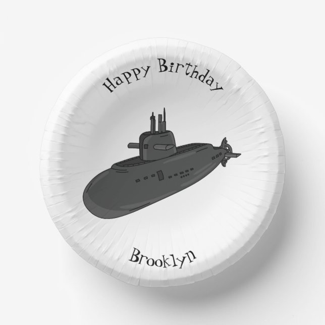 Darstellung des unterseeischen Cartoon Pappteller (Vorderseite)