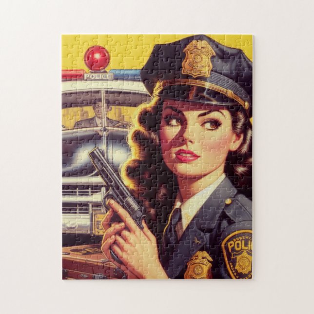 Darstellung des Vintagen Polizeibeamten Puzzle (Vertikal)