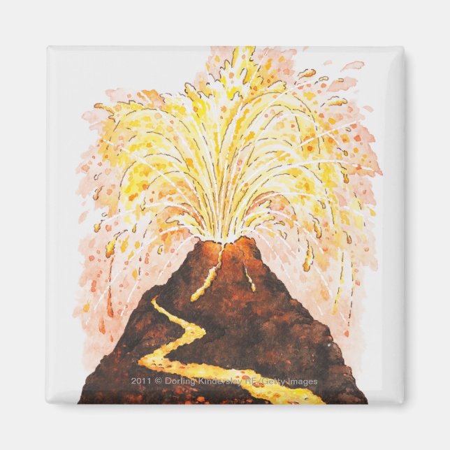 Darstellung des Vulkanausbruchs Magnet (Vorne)