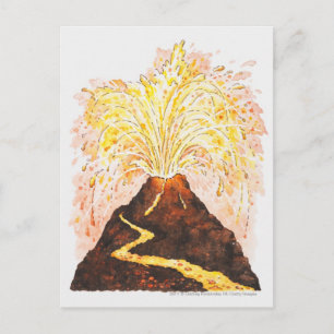 Darstellung des Vulkanausbruchs Postkarte