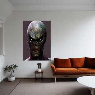 Darstellung einer beängstigenden Alien AI Art Po Poster