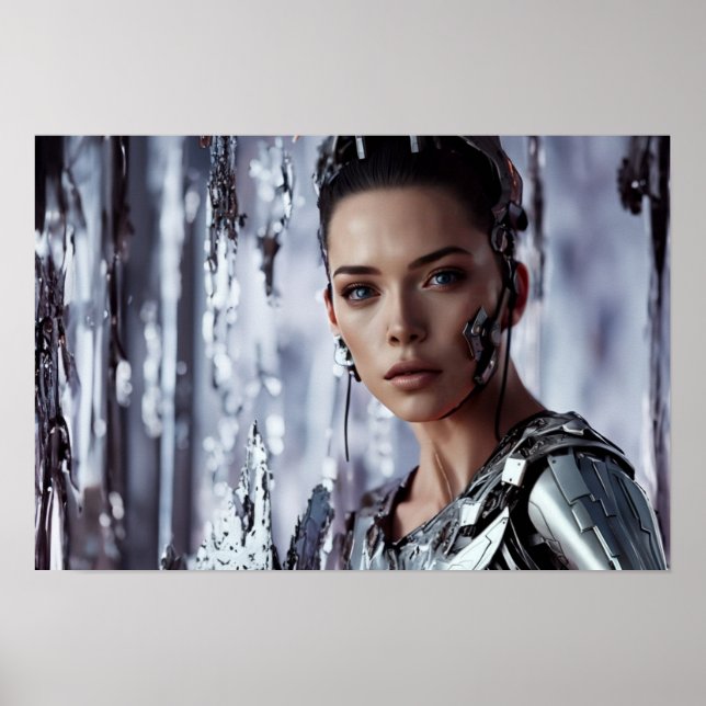 Darstellung einer Cyberfrau Poster (Vorne)