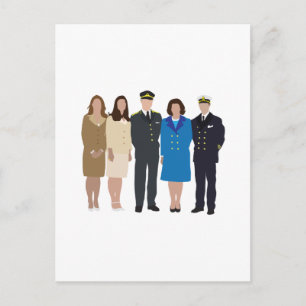 Darstellung einer gesichtslosen Königsfamilie Postkarte