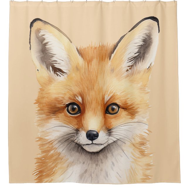 Darstellung einer niedlichen Fuchsfarbe Duschvorhang (Vorderseite)