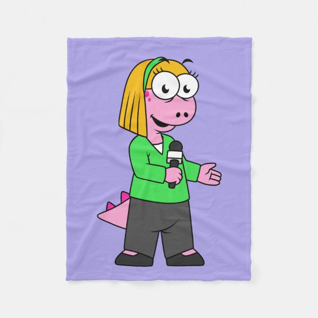 Darstellung eines Allosaurus-Nachrichtenreporters. Fleecedecke (Vorderseite)