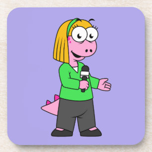 Darstellung eines Allosaurus-Nachrichtenreporters. Getränkeuntersetzer