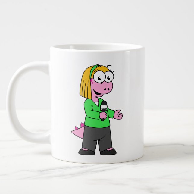 Darstellung eines Allosaurus-Nachrichtenreporters. Jumbo-Tasse (Links)